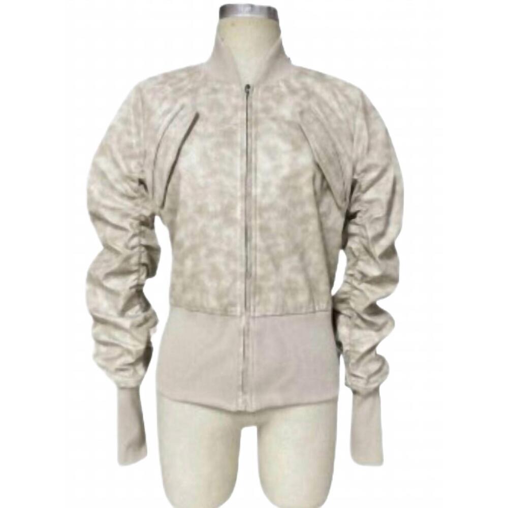 NEW ROSSARIO GEORGE women's snakeskin bomber jacket in grey
